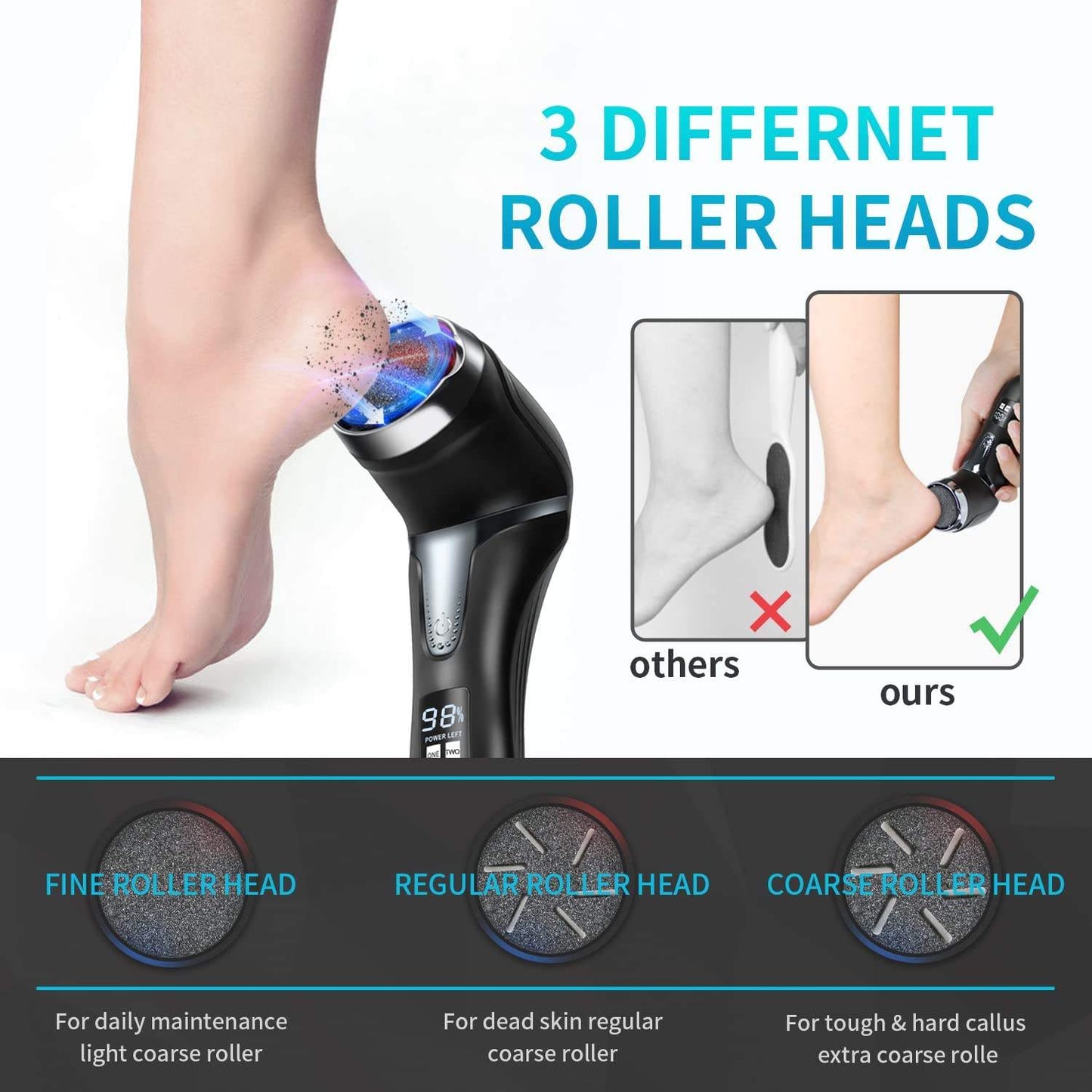 Electric Callus Remover IPX7 Waterproof
