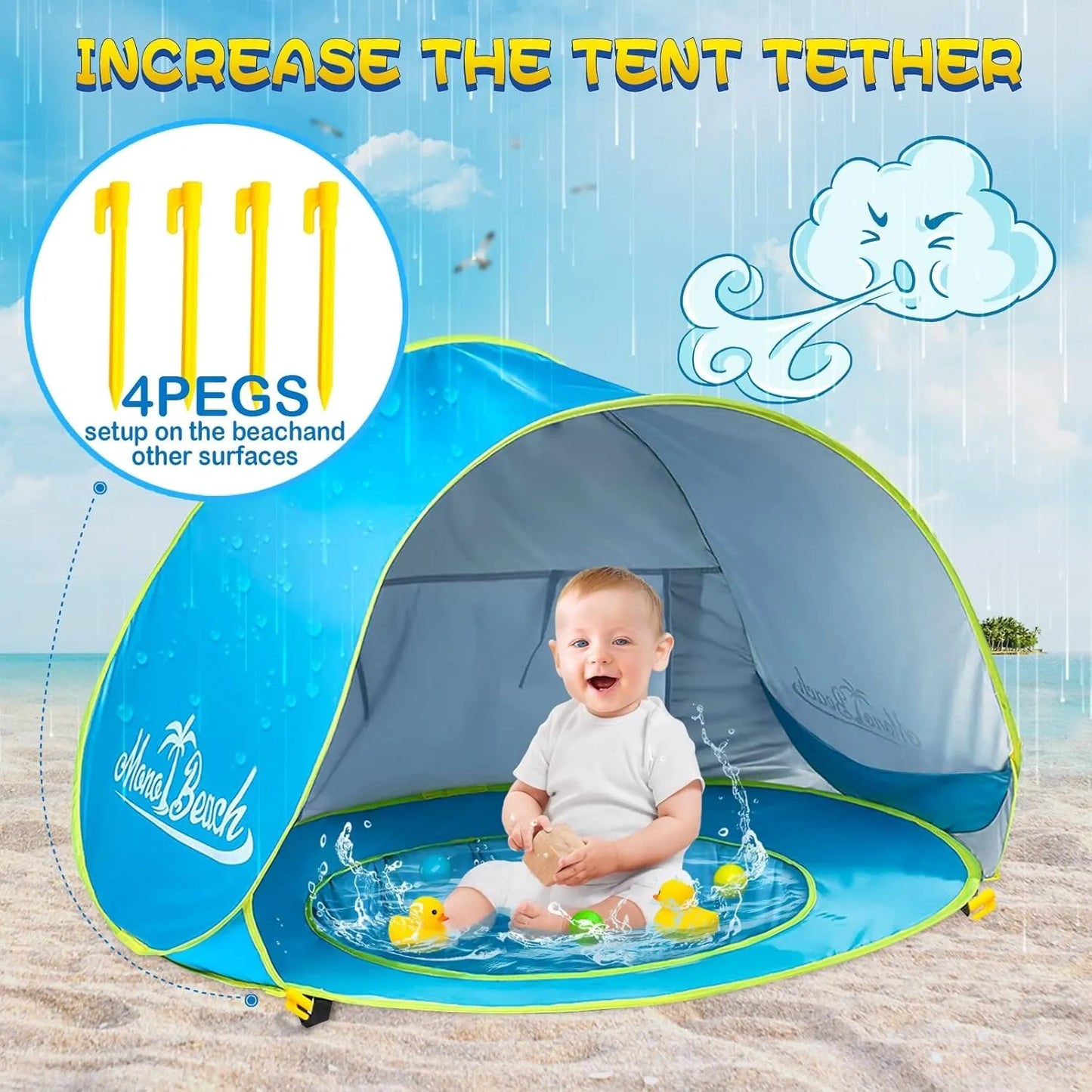 Baby Tent with Mini Pool for Safe & Cool Summer Play