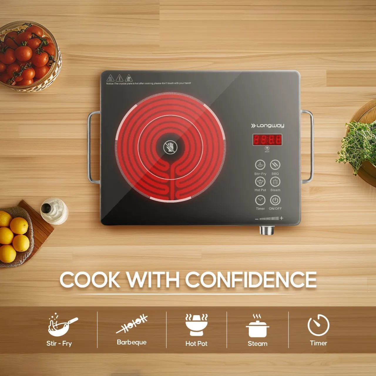 High Power 2200W Infrared Electric Cooktop
