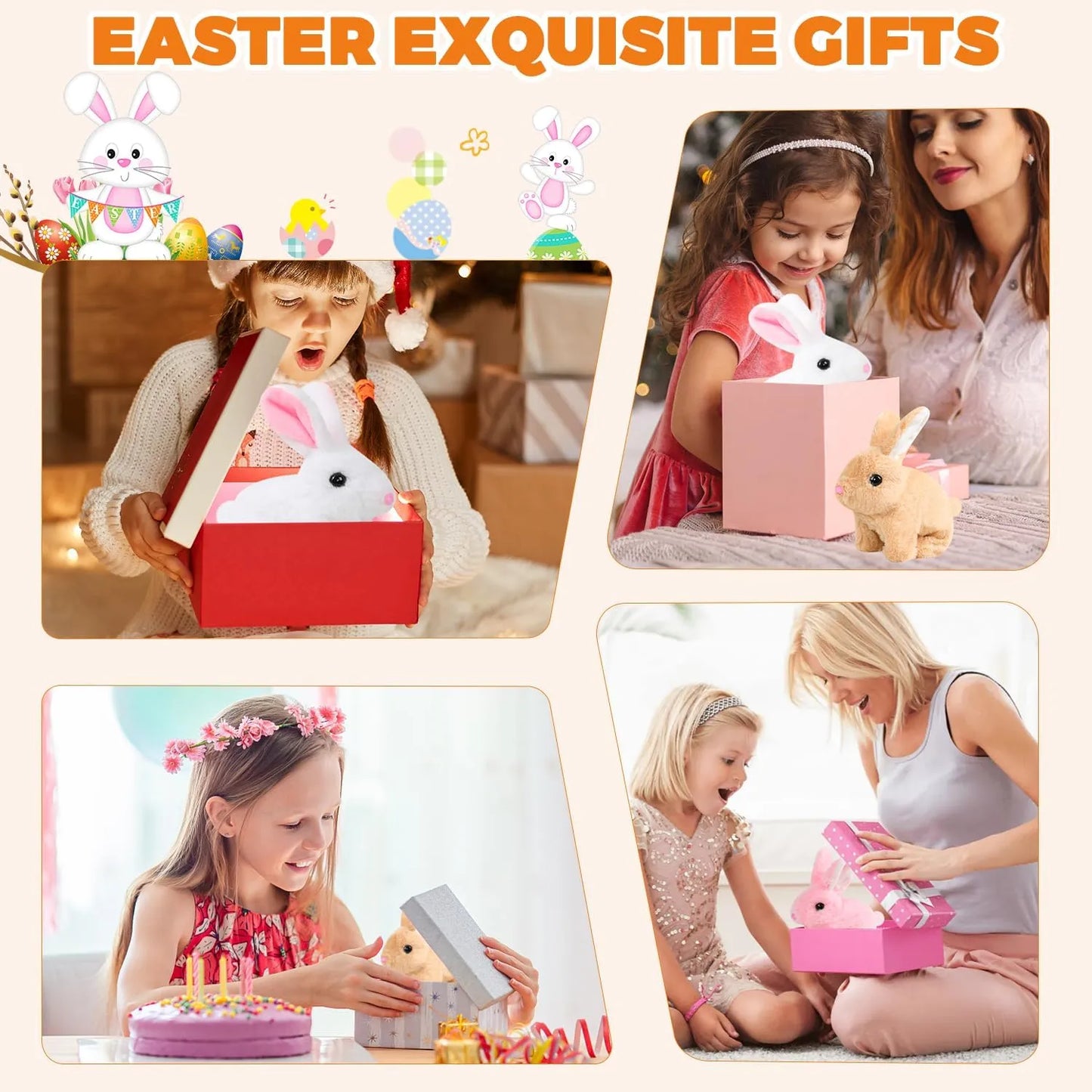 Smart Motion Bunny Toy with Ultra-Soft Fur