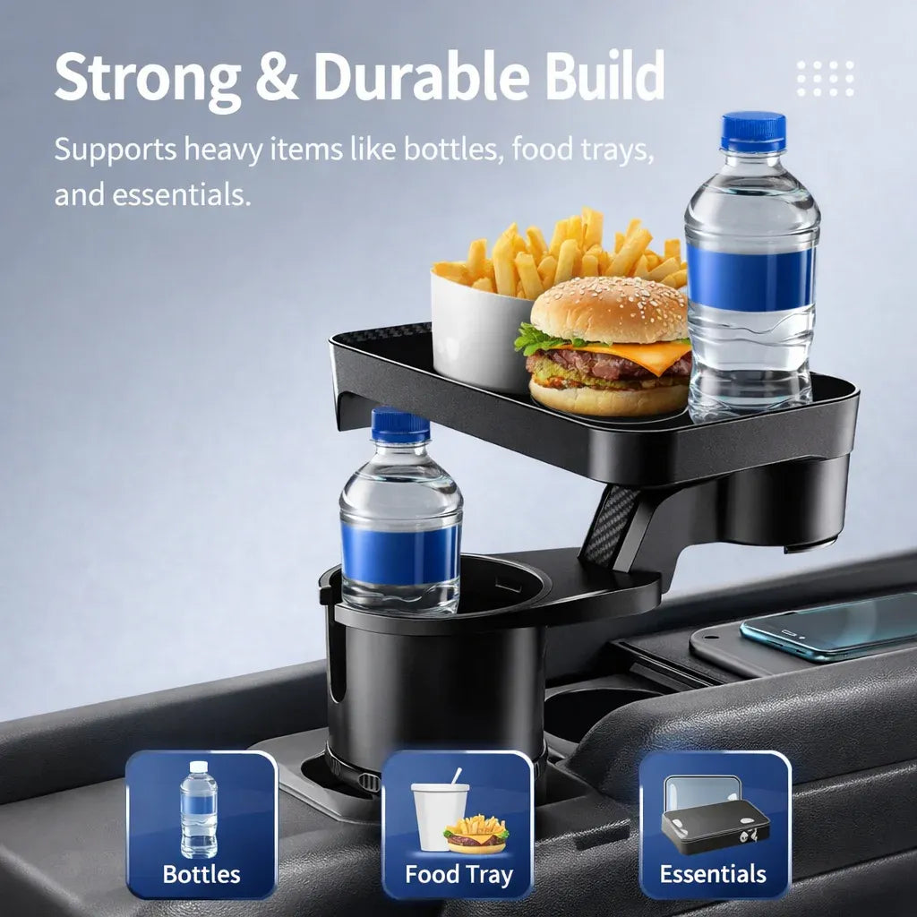 360° Rotatable Car Cup Holder Expander Tray