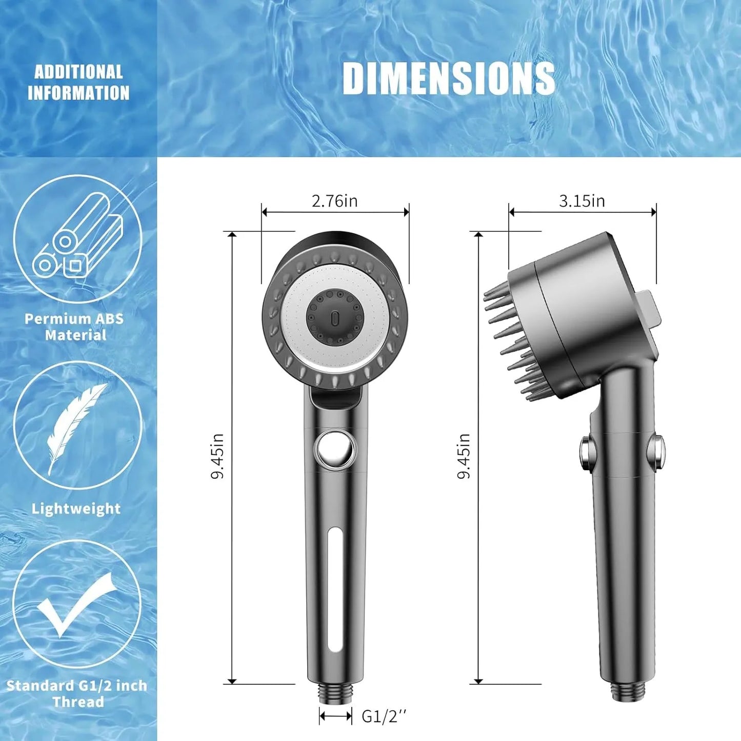 High Pressure Water 4 in 1 Shower Set