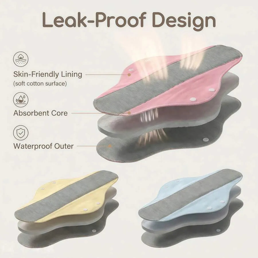 Reusable Antibacterial Cotton Sanitary Pads