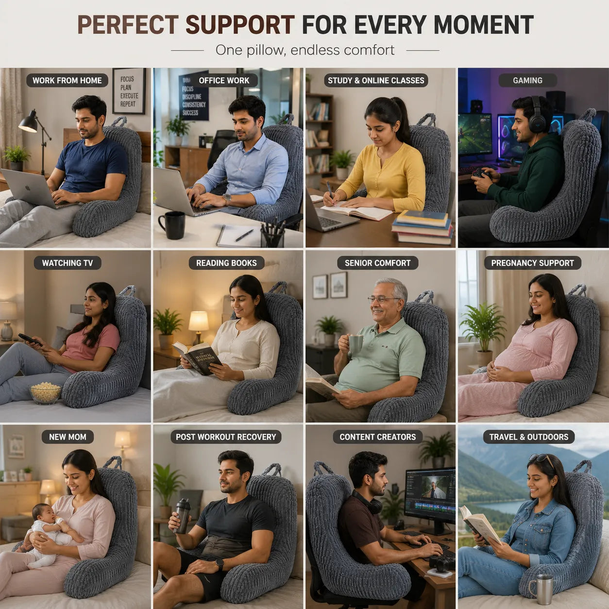Back Cushion Wedge-Shaped Pillow