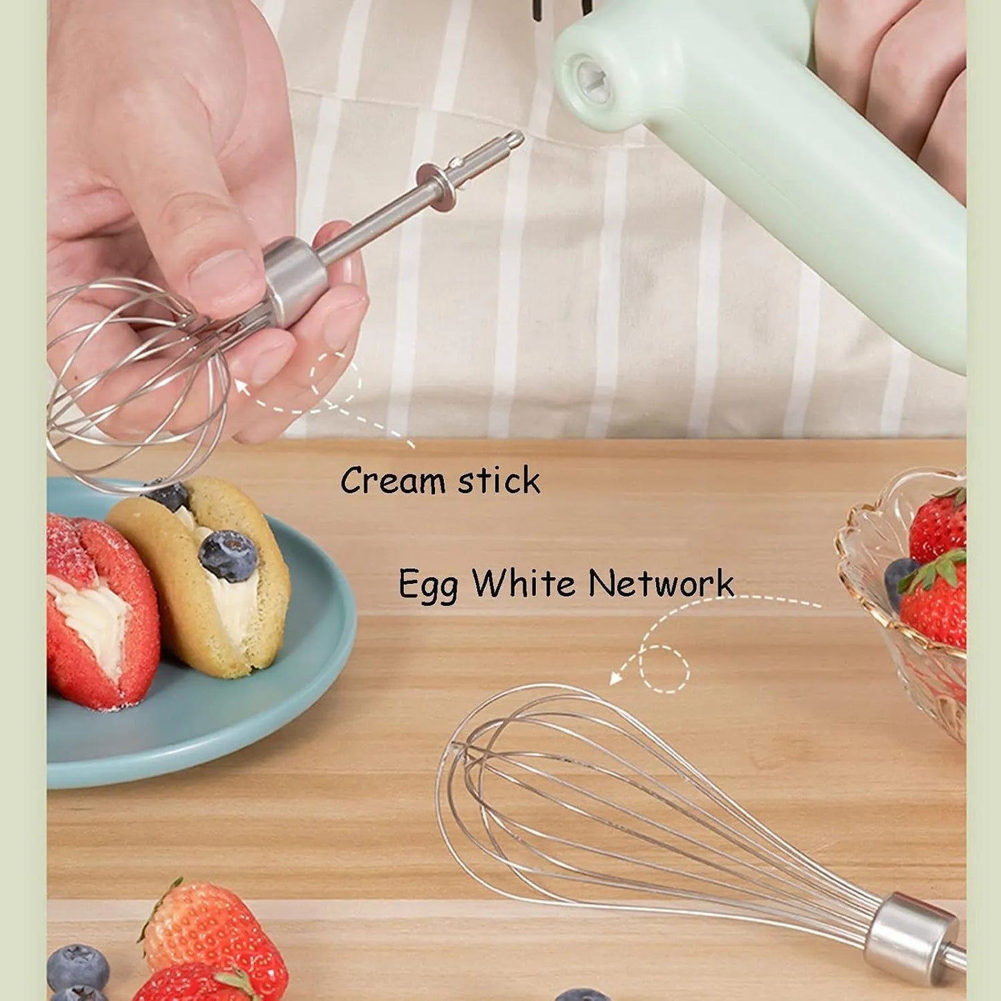 Cordless Mini Electric Hand Mixer – USB Rechargeable