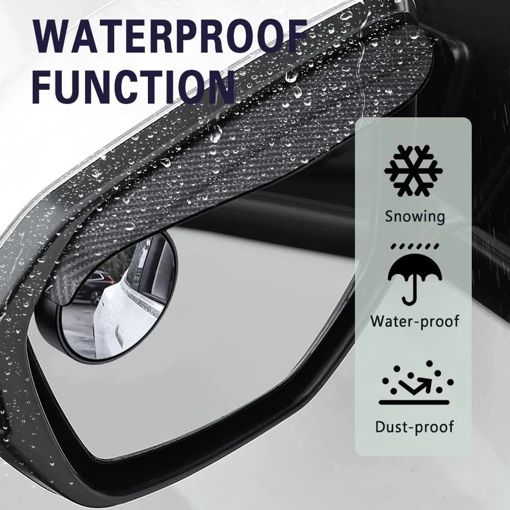 Universal Carbon Fiber Side Mirror with Rain Guard