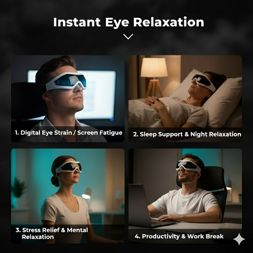 Smart Acupressure Eye Massager to Relax Eyes & Support Vision