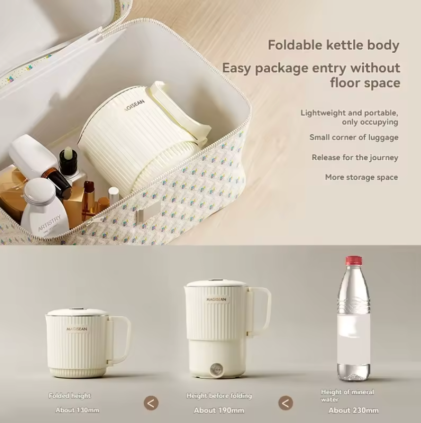 Fold-N-Boil Ultra-Compact Portable Folding Electric Kettle