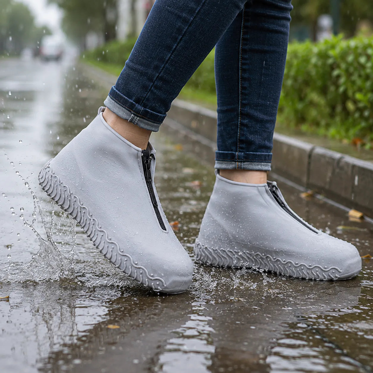 Silicone Waterproof Rain Shoe Covers for Men and Women