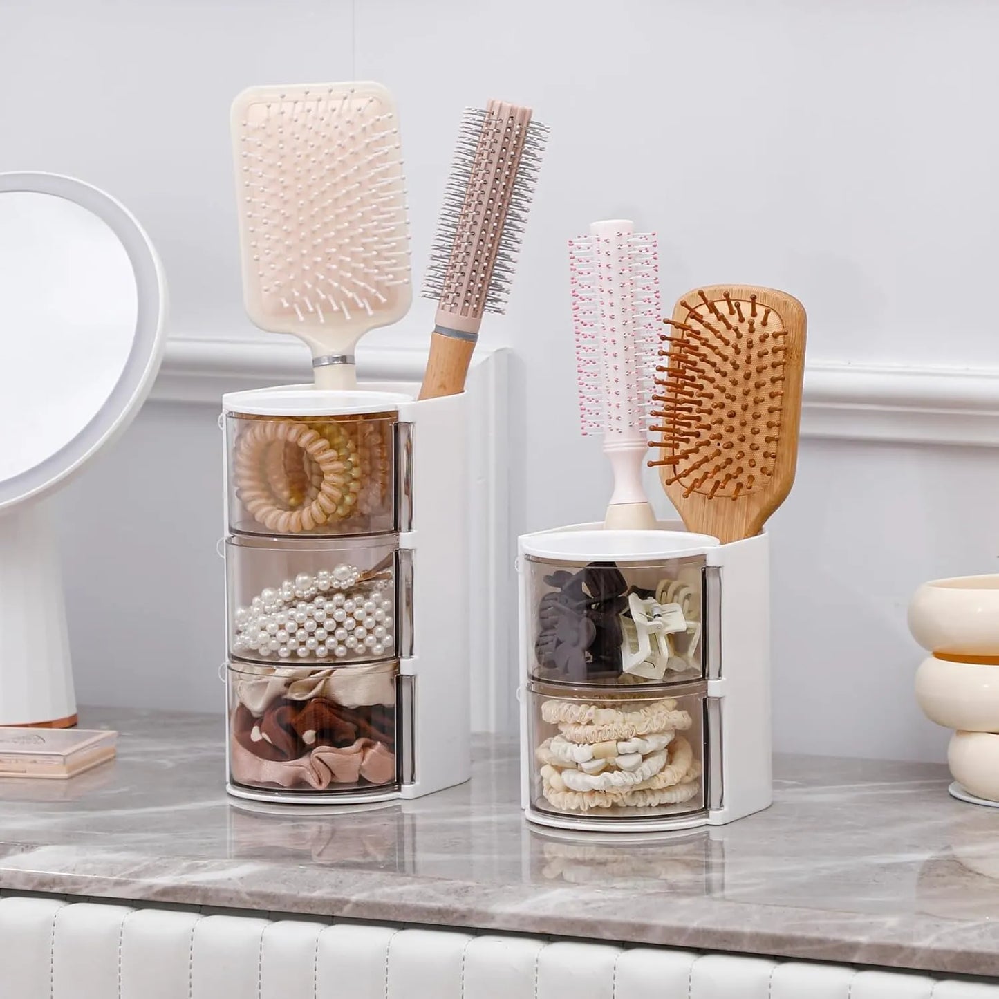 180° Rotating 3-Layer Makeup, Jewelry & Accessories Organizer