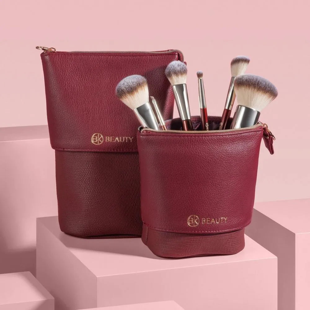 2-in-1 Stand Up Makeup Brush Holder & Travel Pouch