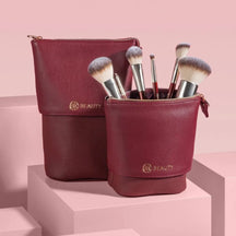 2-in-1 Stand Up Makeup Brush Holder & Travel Pouch