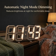 Smart 3D LED Alarm Clock with Time, Date, and Temperature
