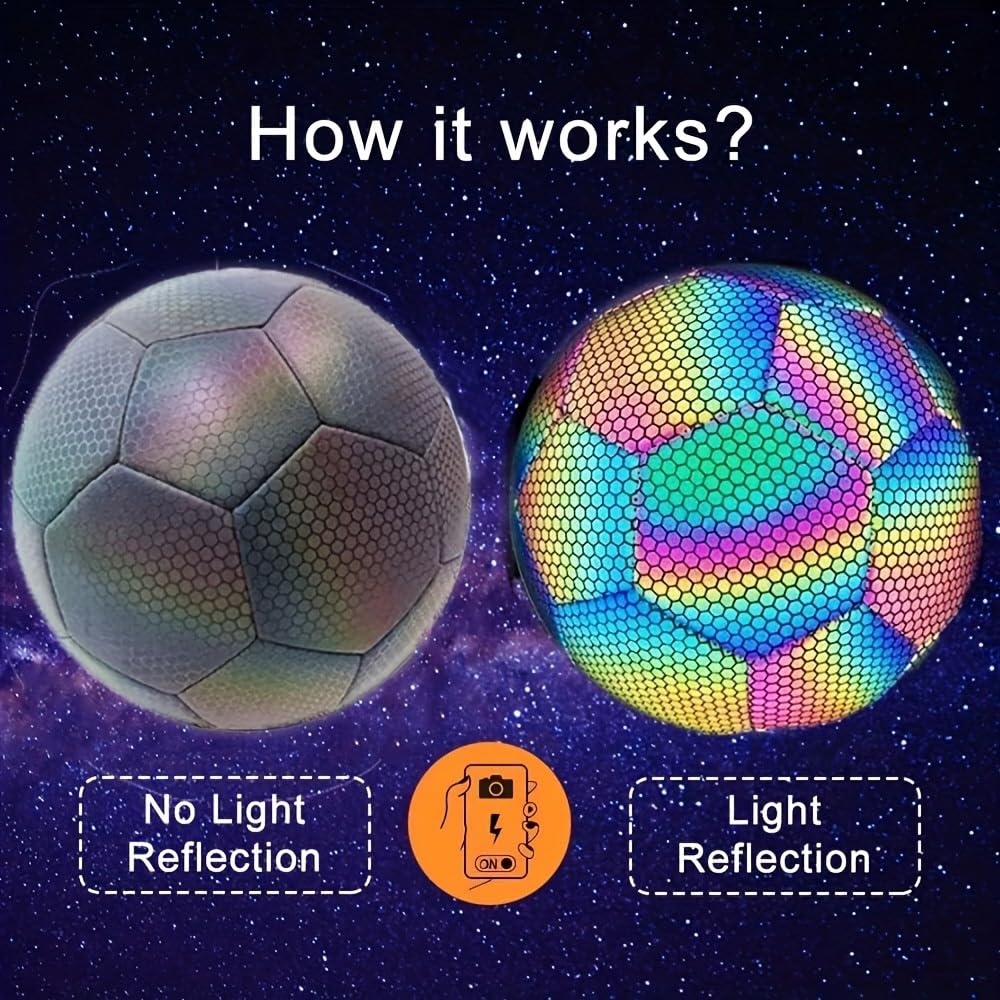 Pro-Grade High-Density Holographic Glow in the Dark Football