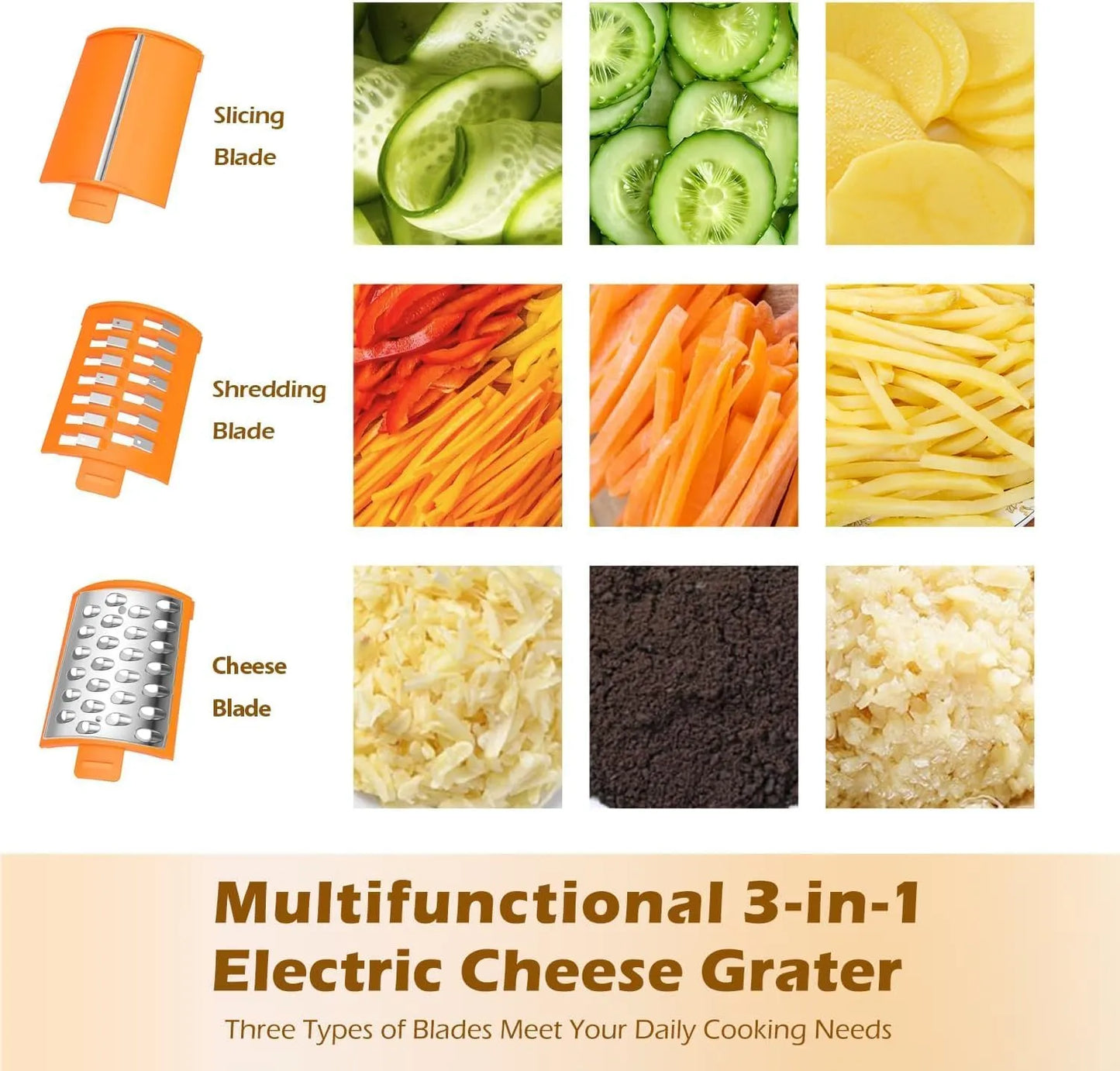 All-In-One Electric Vegetable Cutting, Slicing & Shredding Machine