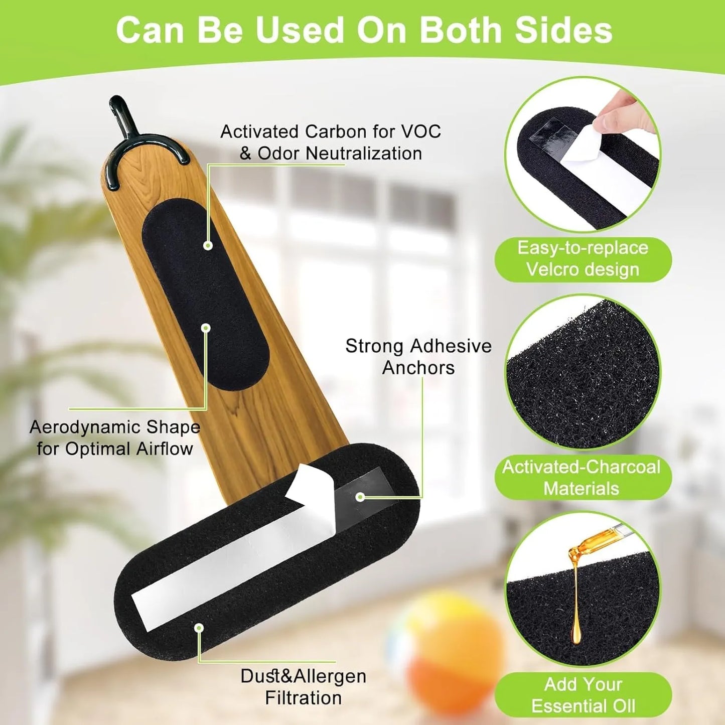 Ceiling Fan Air Purifier Filters with Activated Coconut Carbon