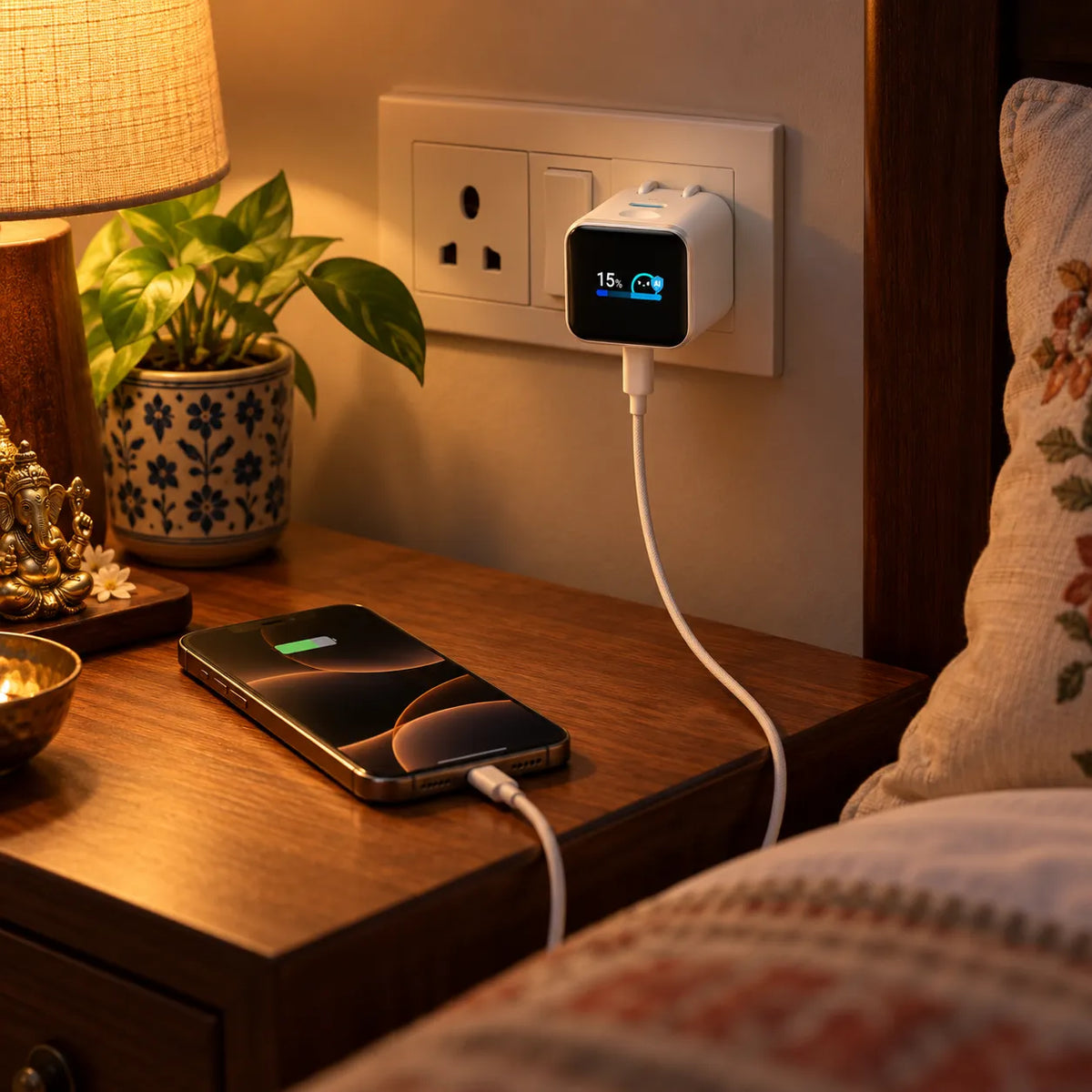 Anker Smart Display Charger, 45W Fast Charging USB C Charger with Smart Recognition, Built-in Maintenance Mode, Compact with 180° Foldable Plug