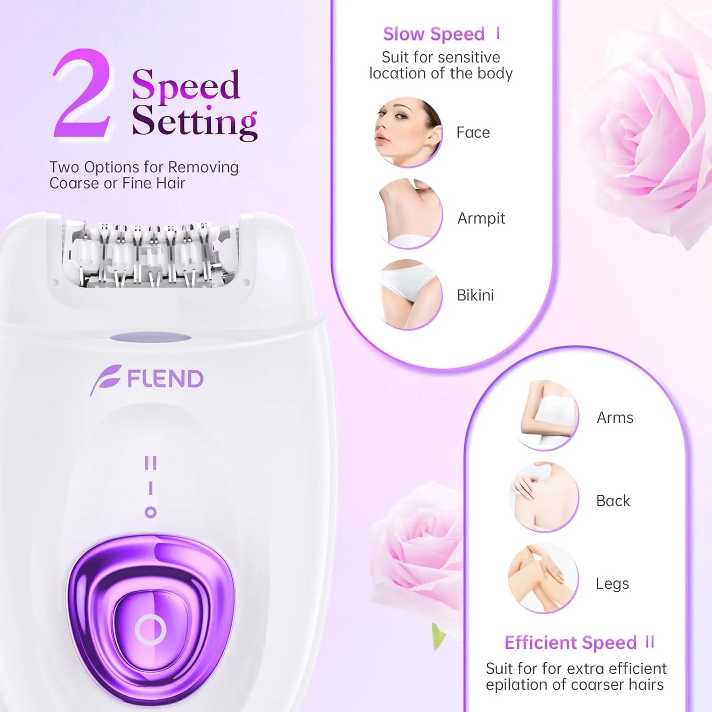 2-in-1 Electric Hair Removal Epilator & Shaver for Face & Body