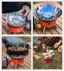 Portable Mini Camping Stove with Windproof Shield