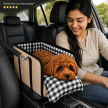 2-in-1 Pet Carrier & Console Seat Dog Car Seat for Small Dogs and Cats