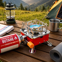 Portable Camping Gas Stove for Travel, Hiking, Outdoor Picnic & Emergency Cooking Use with Storage Bag