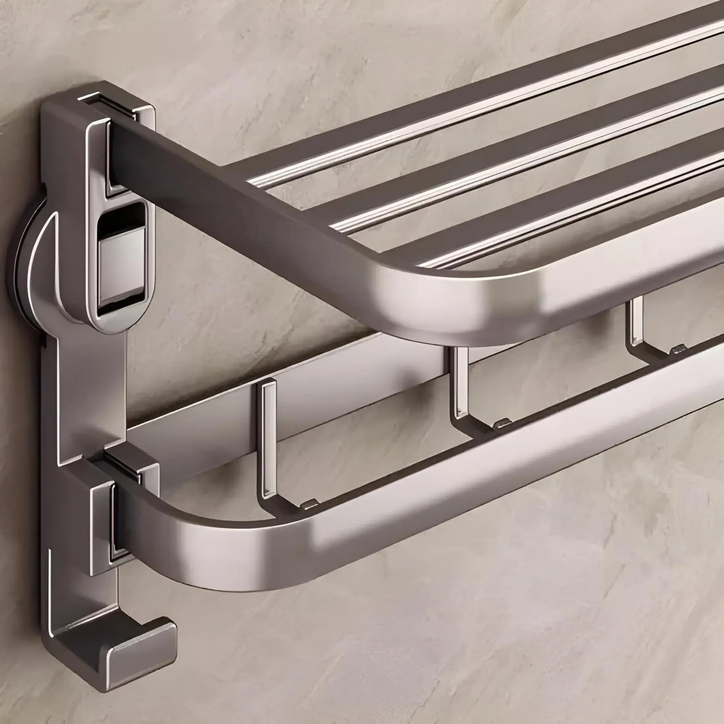 Premium Aluminum Rustproof Drill-Free Bathroom Organizer Rack