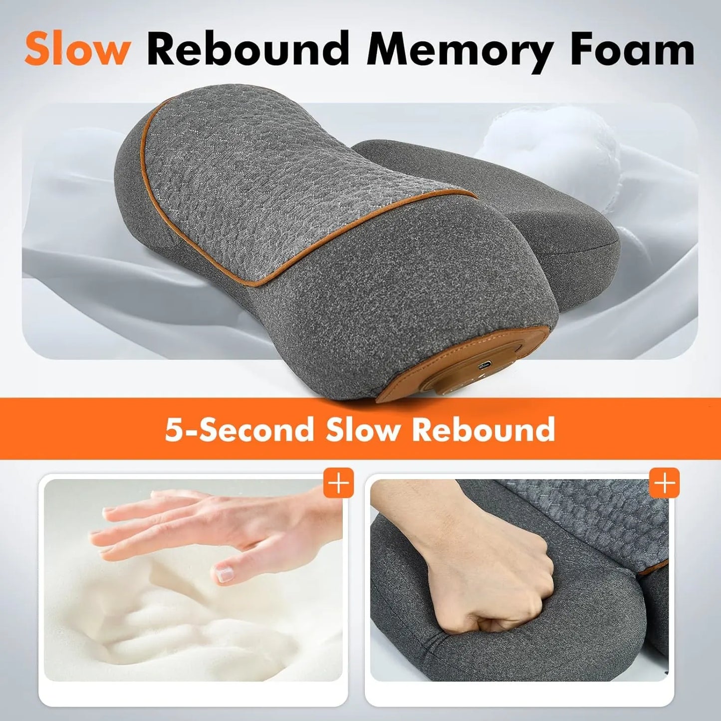 Neck Alignment Pillow with Heat and Vibration Therapy