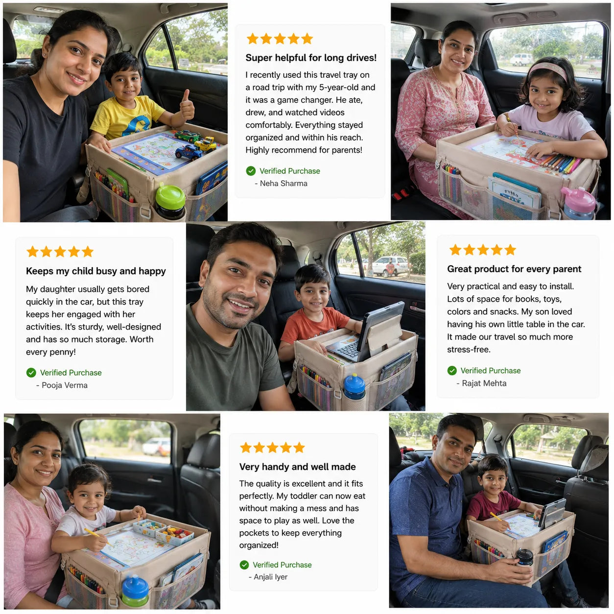 3-In-1 Multi-Functional Road-Trip Play Kids Car Seat Tray