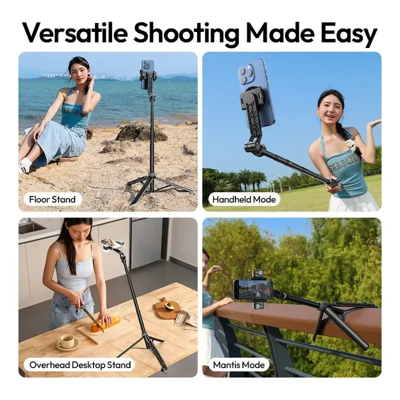 4-in-1 Smart Selfie Stick & Tripod with Overhead Mobile Stand