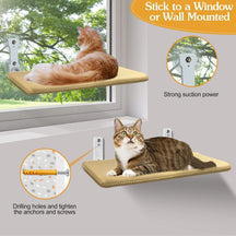 Foldable Cat Window Perch with Strong Suction & Plush Pad