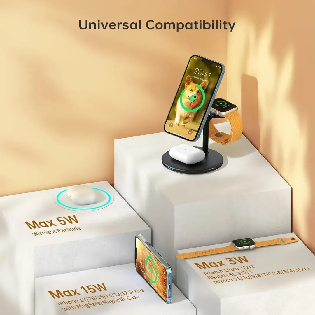 3-in-1 Fast Wireless Charging Station for All Your Devices