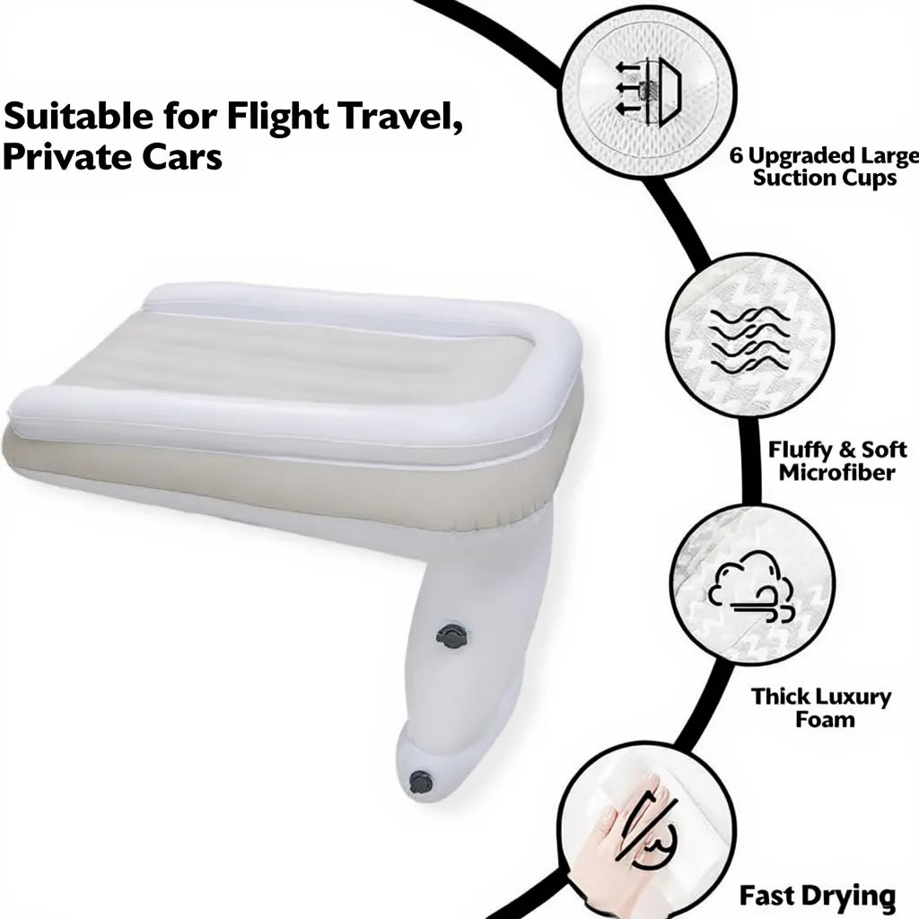 Kids Travel Air Bed with Safety Support