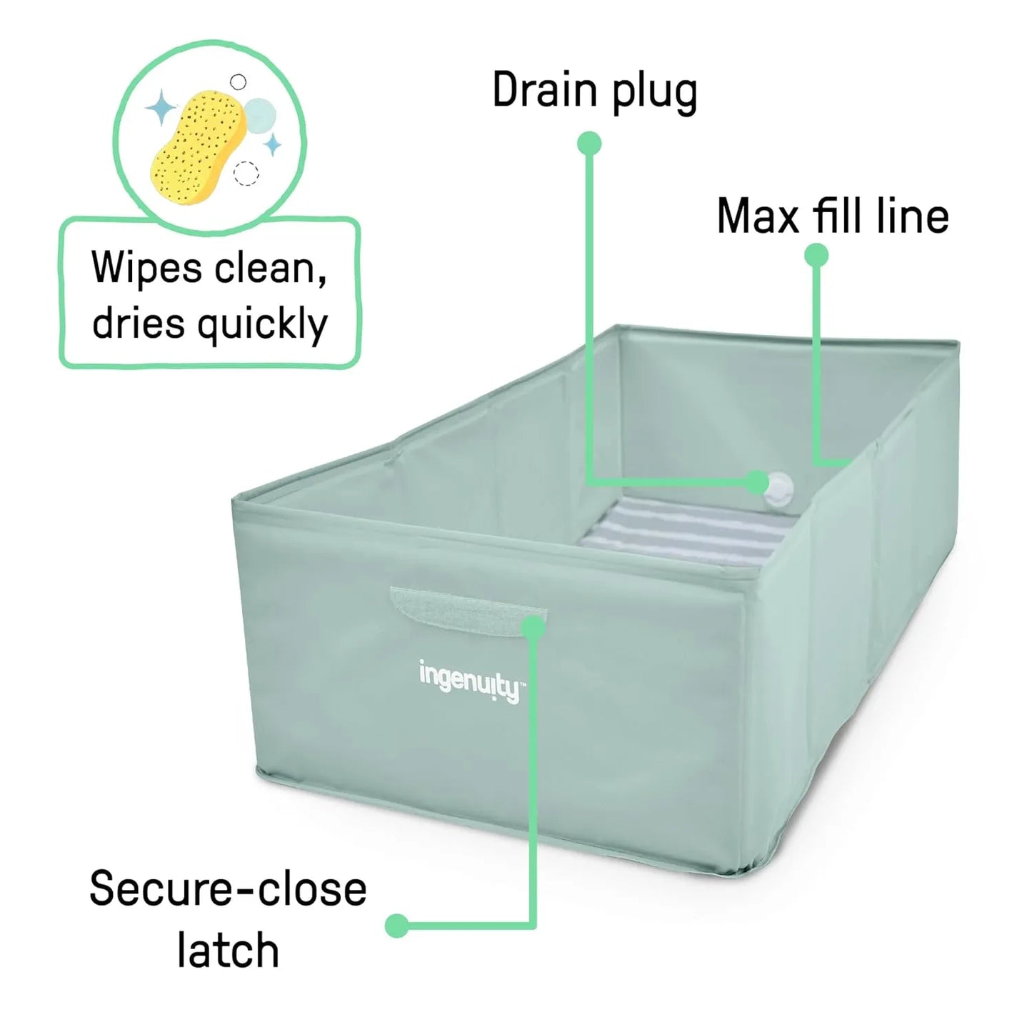 Foldable Baby Bathtub With Soft Padded Base