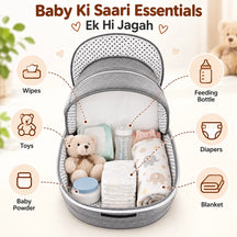 Portable Travel BabyBed, Cosleeping Bed with Mosquito Net and BabyDiaper Changing Pad,Lightweight and Foldable