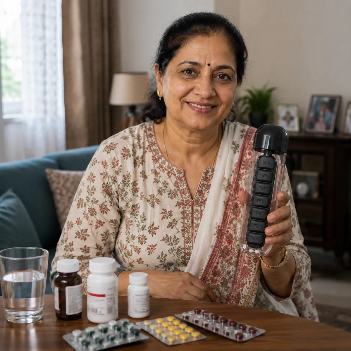 2-in-1 Water Bottle With Built-In Pill Organizer | Stay Hydrated & Never Miss Your Medicine Again