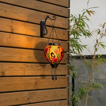Hot Air Balloon Solar Lantern with Flickering Flame Light for Outside Garden Patio Porch Tree Yard