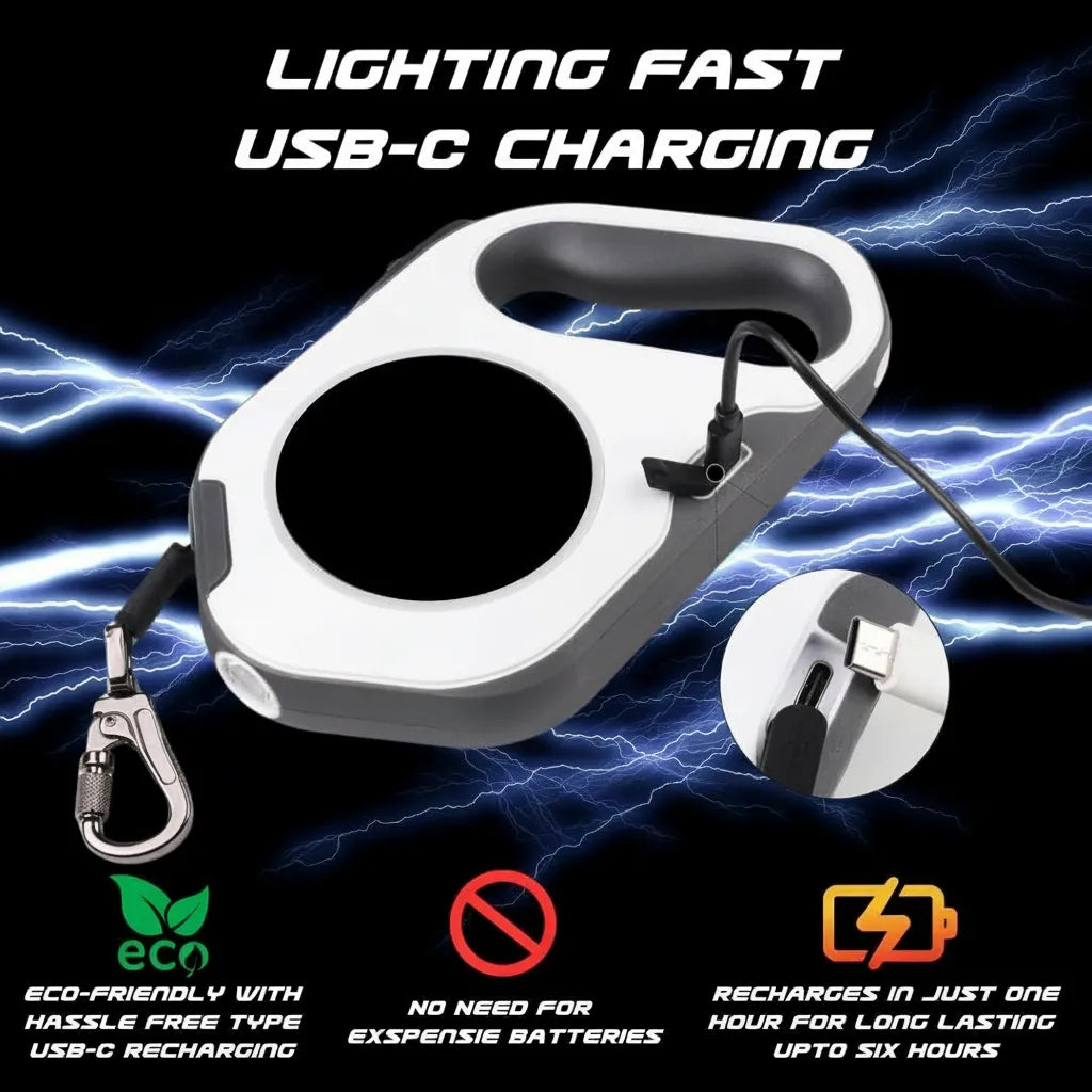 LED Retractable Dog Leash with Flashlight