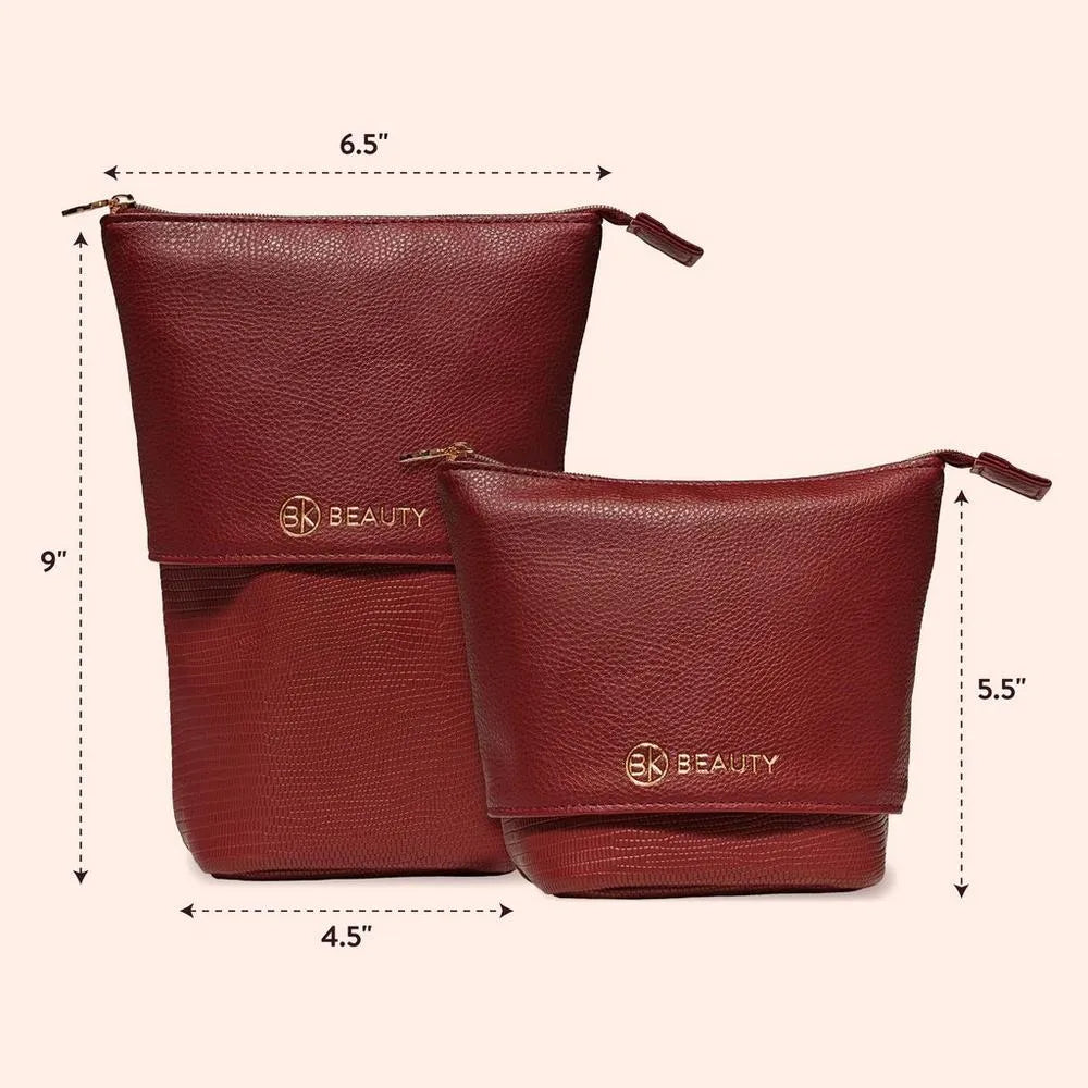 2-in-1 Stand Up Makeup Brush Holder & Travel Pouch