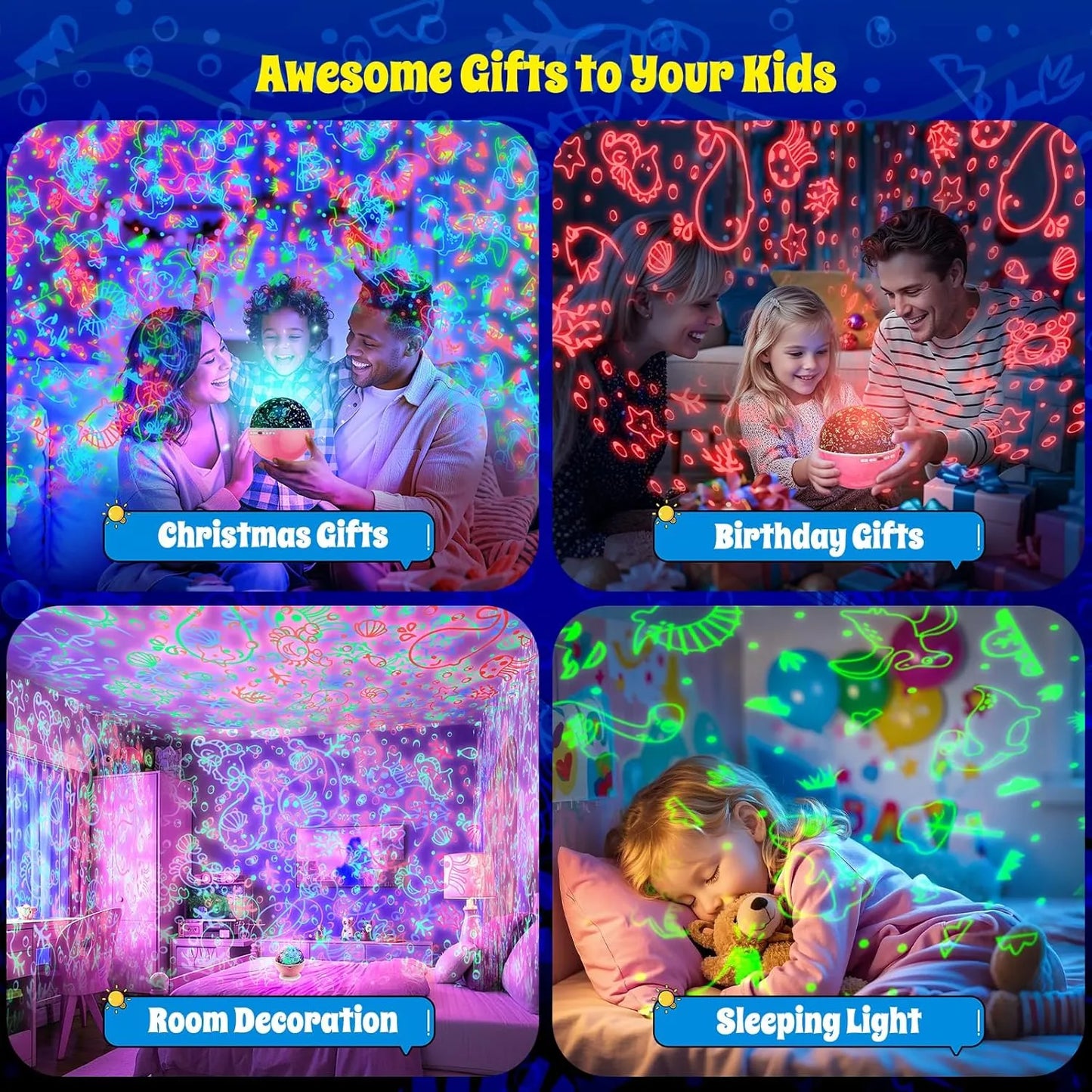 360° Imagination Boosting Projection Lamp for Kids
