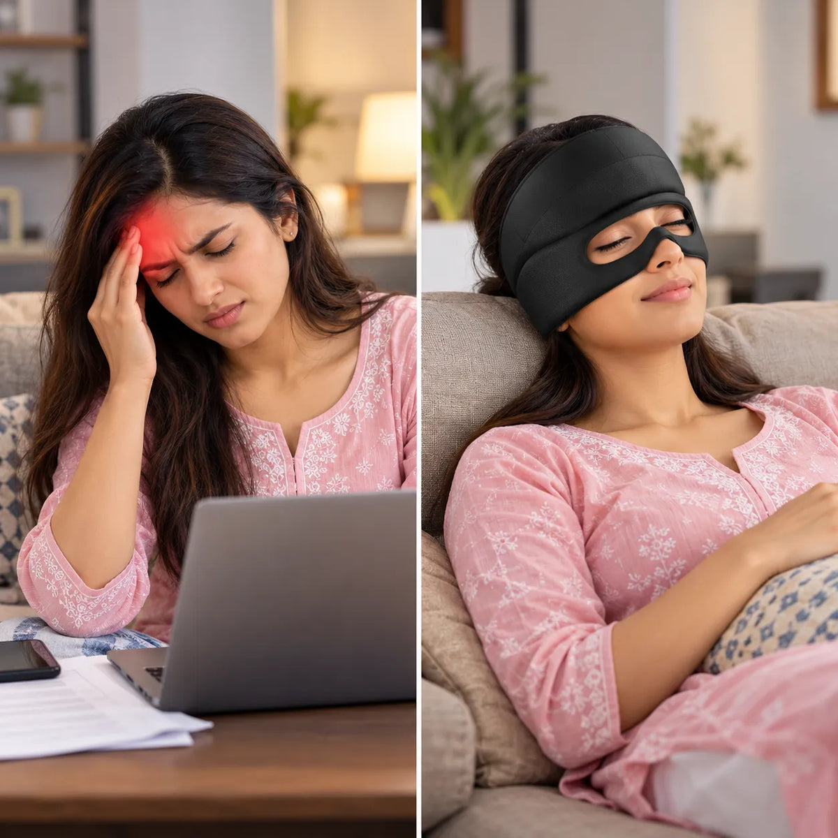 3 in 1 Migraine Relief Cap, Hot and Cold Therapy for Relief of Headaches, Stiff Neck and Eye Fatigue