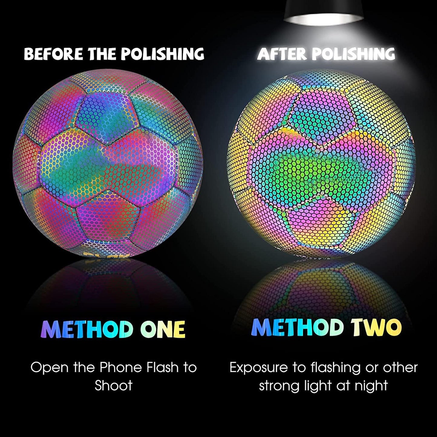 Pro-Grade High-Density Holographic Glow in the Dark Football