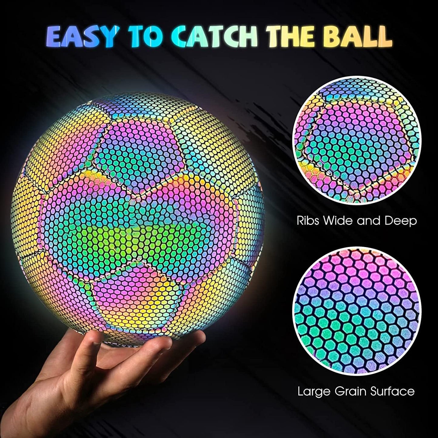 Pro-Grade High-Density Holographic Glow in the Dark Football