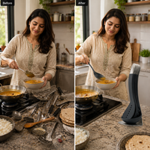 5-Pc Non Stick Kitchen Cooking Utensils Set with Magnetic Storage Stand | Crafted in UK