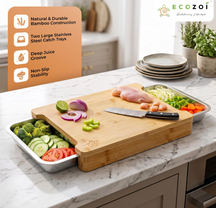 Chopping Board With Double Sided Slider Trays