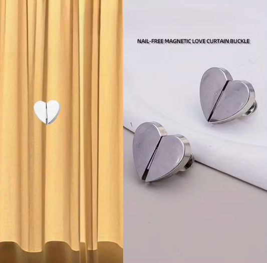 Heart-Shaped Detachable Magnetic Curtain Clips (Pack of 5)