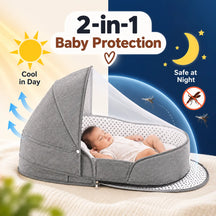 Portable Travel BabyBed, Cosleeping Bed with Mosquito Net and BabyDiaper Changing Pad,Lightweight and Foldable