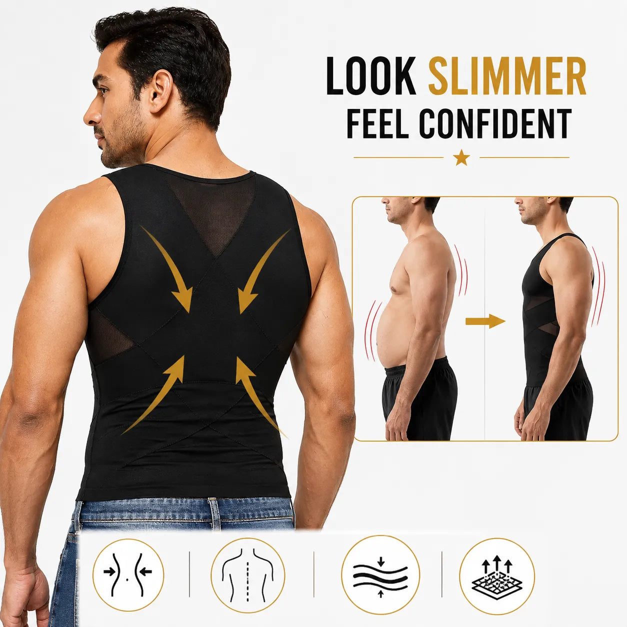 Men's Form Shapewear Sleeveless 2.0 High Compression Tummy Vest
