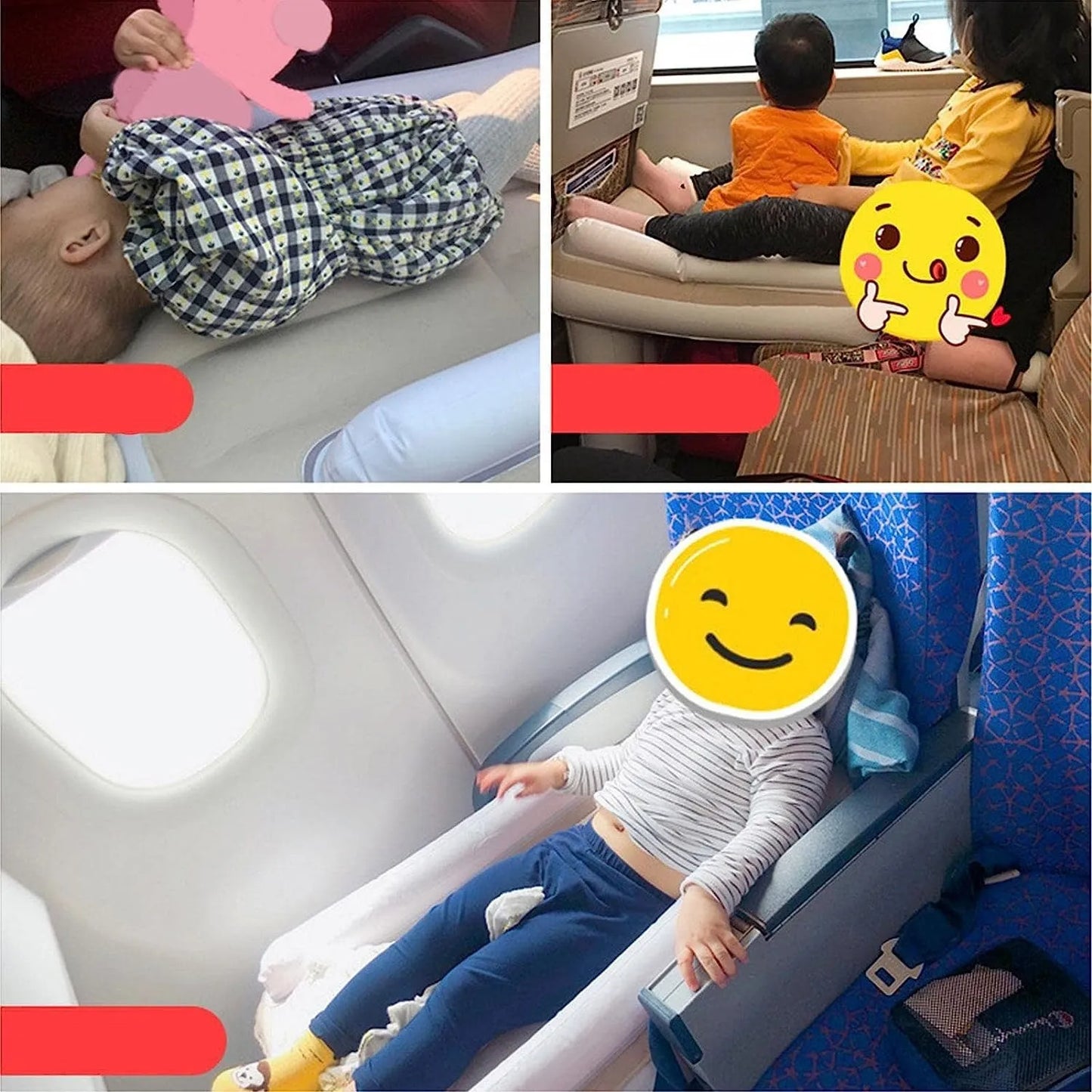 Kids Travel Air Bed with Safety Support