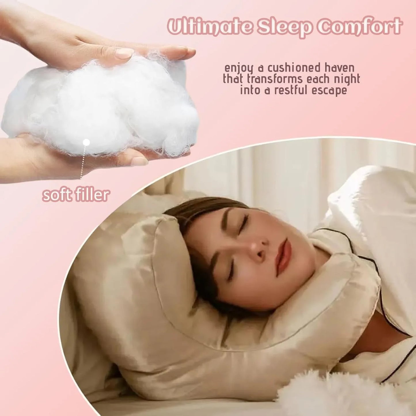 Anti-Wrinkle Ergonomic Beauty Sleep Pillow for Side Sleepers