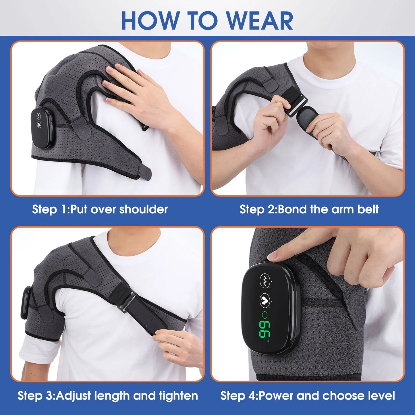 2-In-1 Heated & Vibration Shoulder Pain Relief Massager